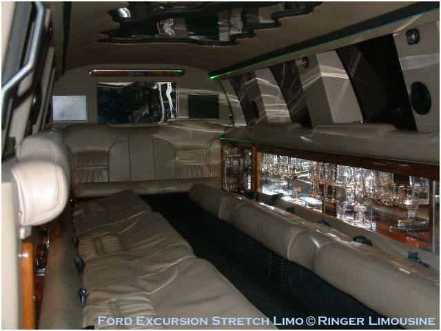 Inside the Ford Excursion limo is ample of room to party! 